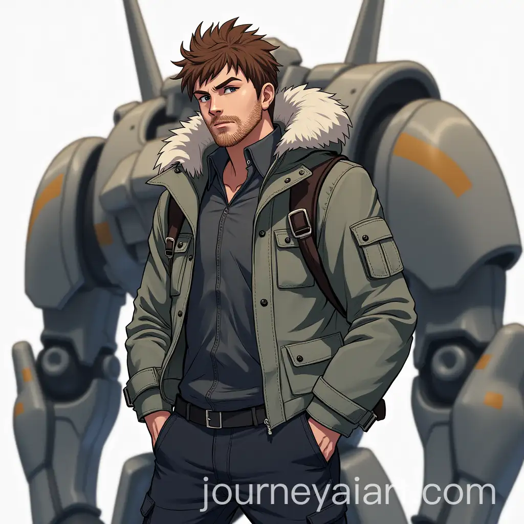 Realistic-Anime-Mecha-Pilot-in-FurTrimmed-Parka-and-Cargo-Pants