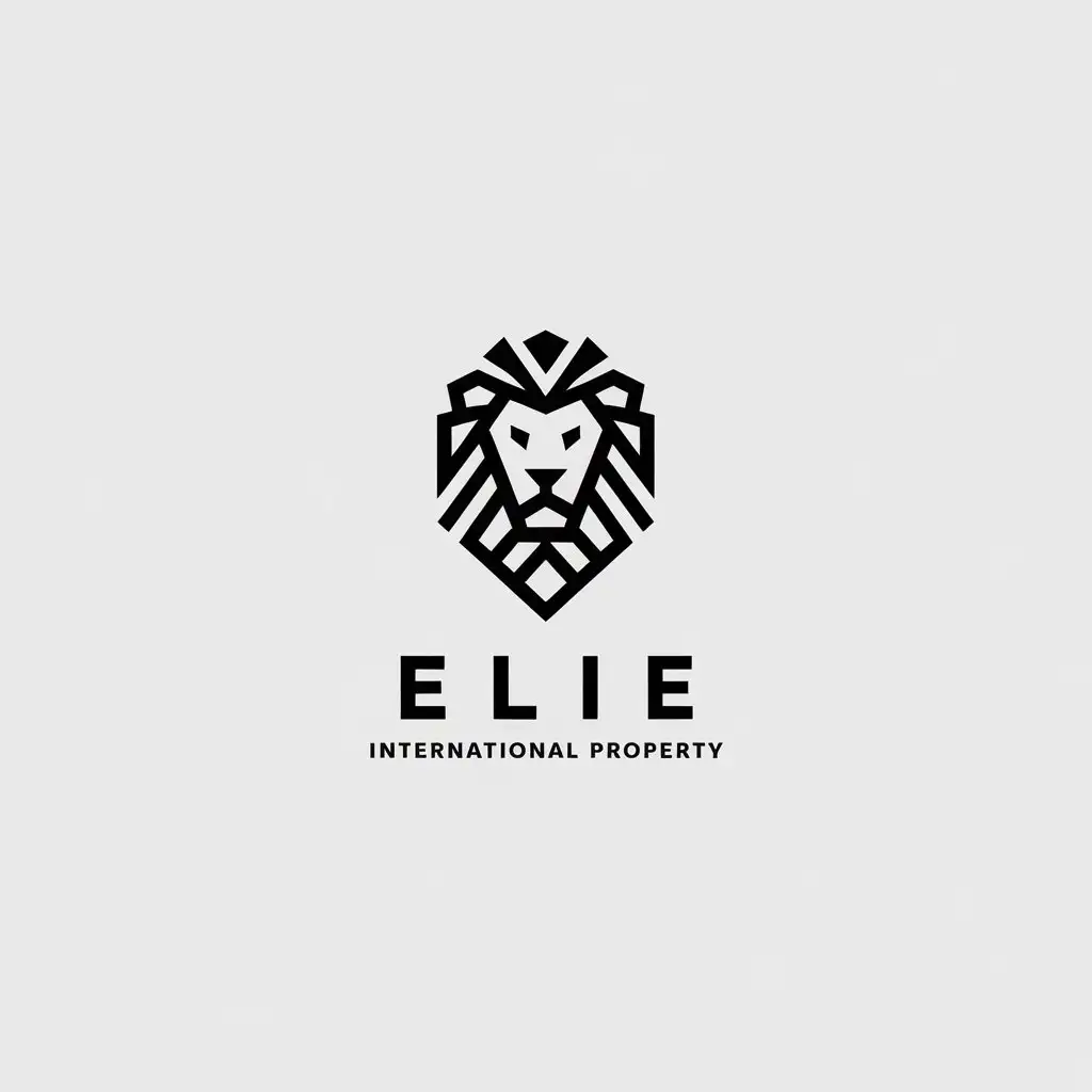 LOGO Design for Elie International Property Minimalistic Lion Symbol for Real Estate Industry