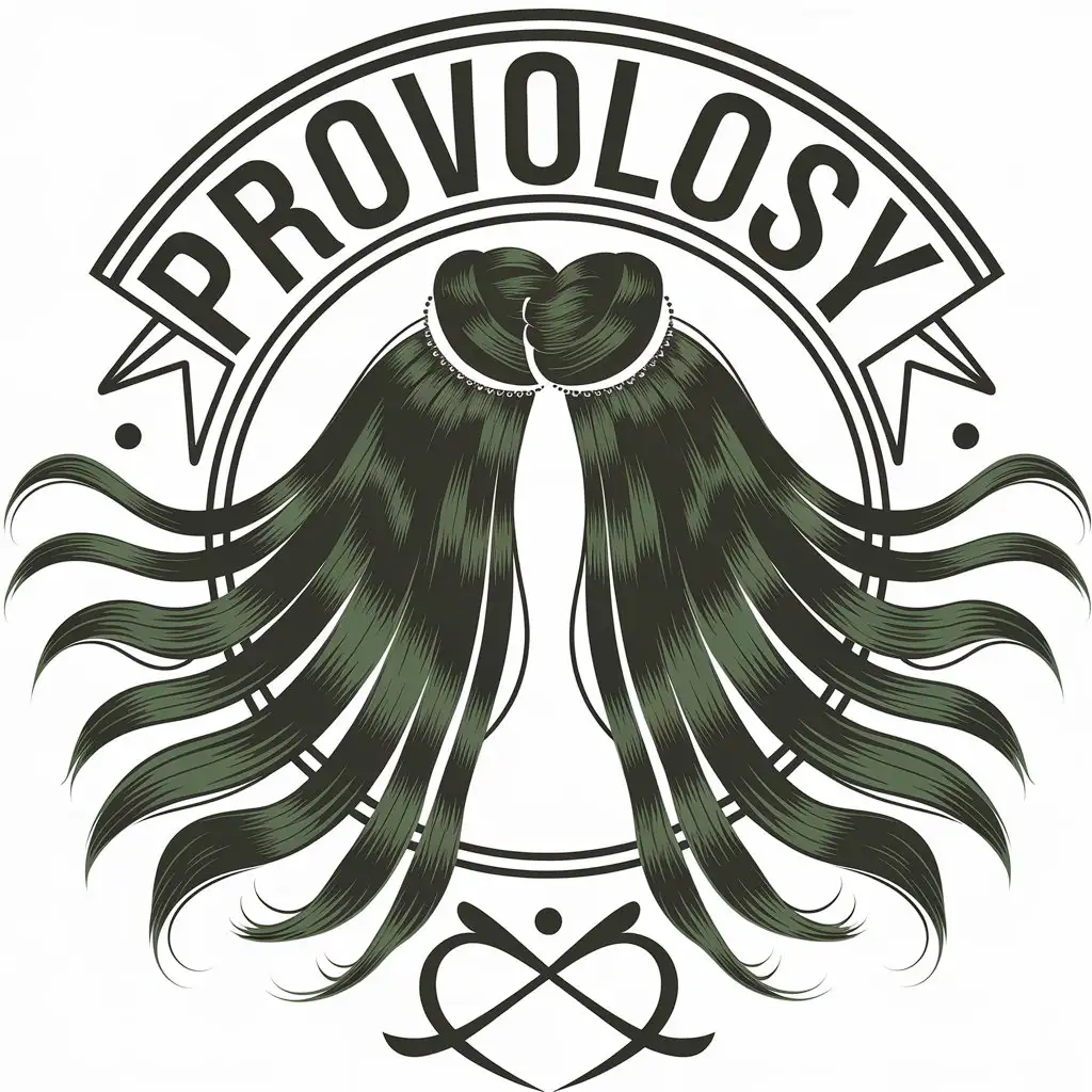 LOGO-Design-for-PROVOLOSY-Hair-Extensions-and-Care-in-Green-Tones