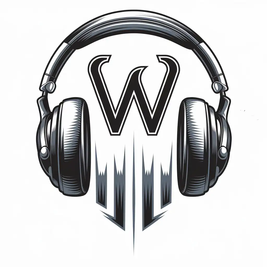 LOGO Design for W Headphone Head Symbol for the Entertainment Industry