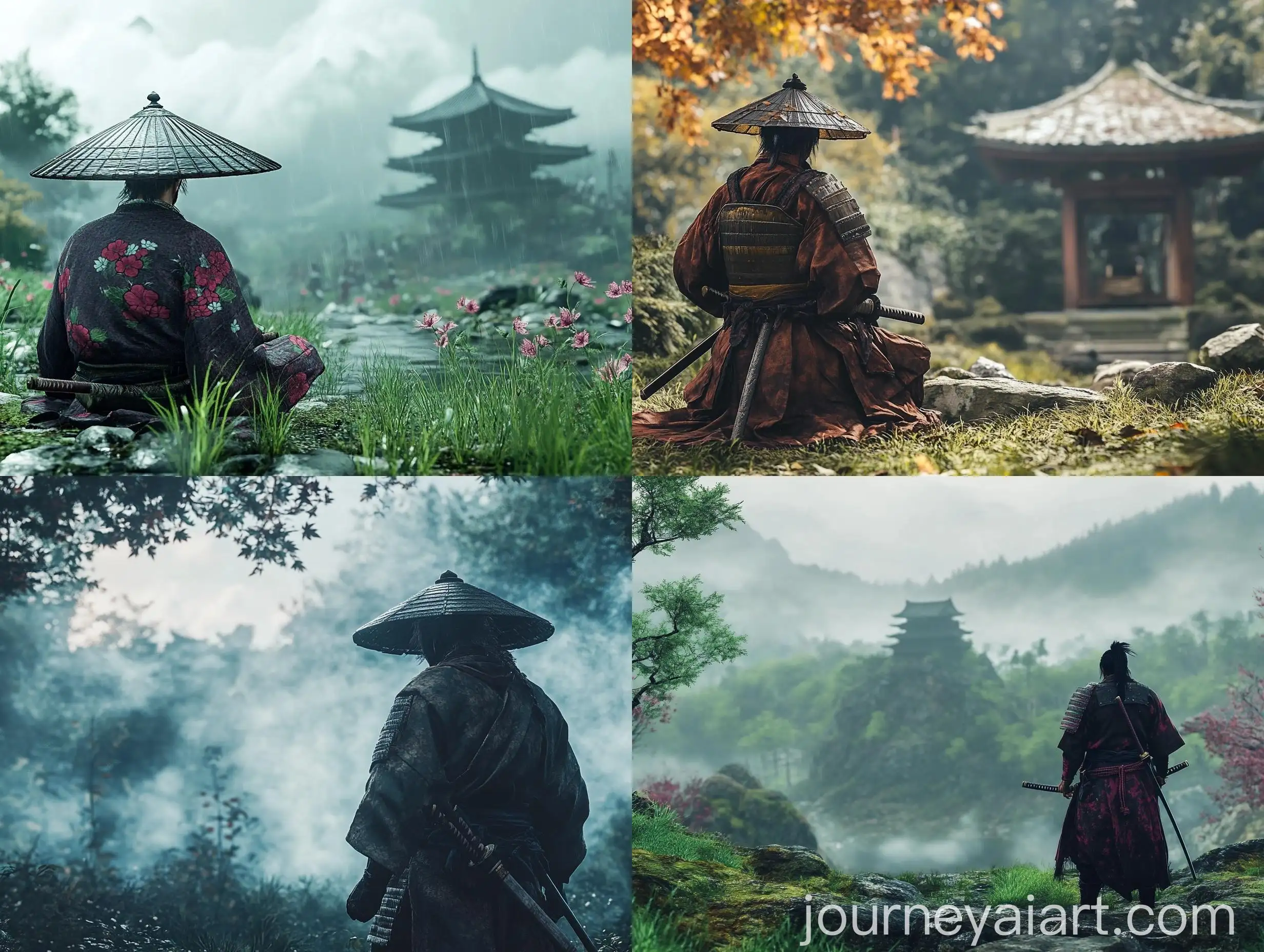 Japanese-Samurai-in-Mythological-Natural-Setting