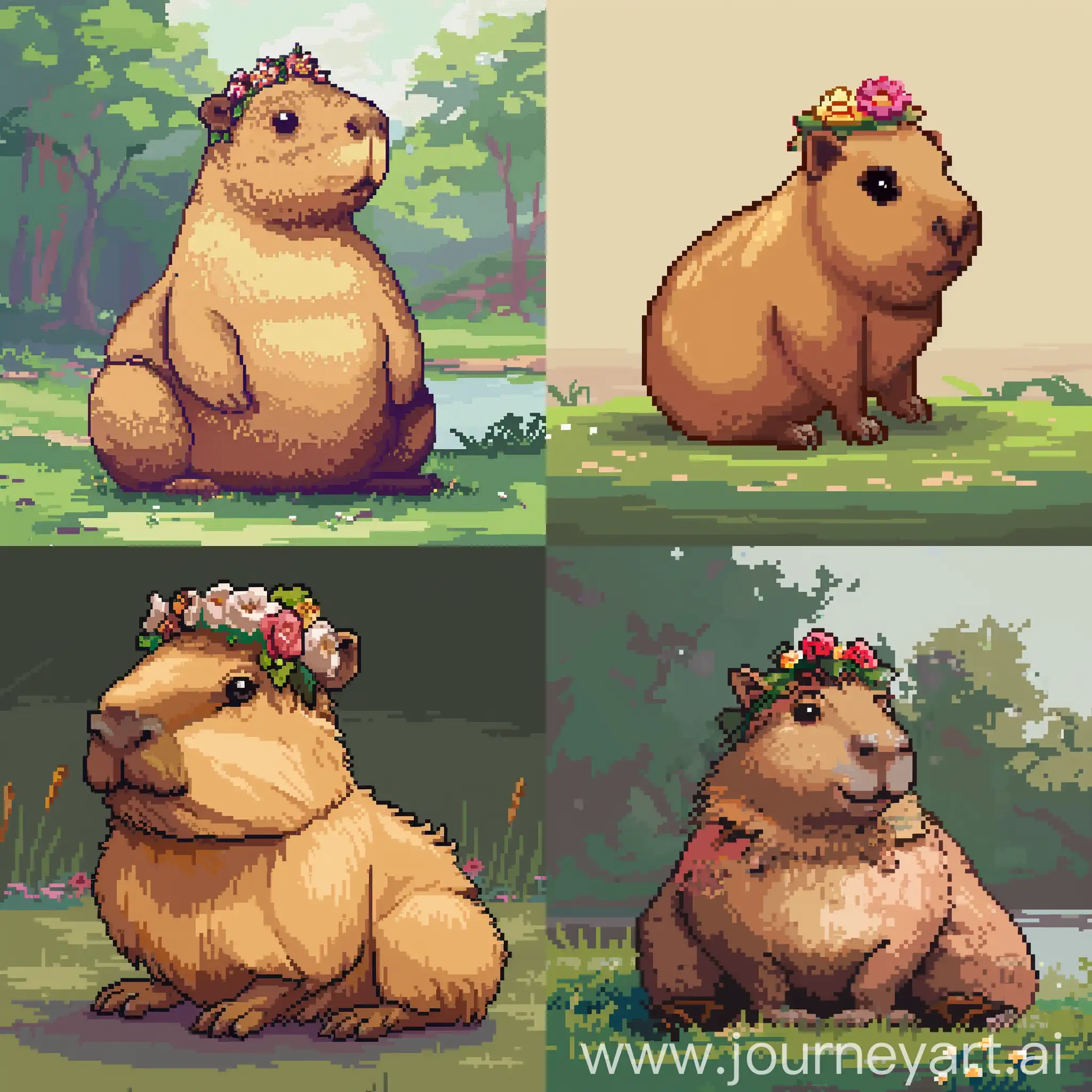 Pixel-Art-Capybara-Character-with-Earthy-Colors-and-Relaxing-Pose