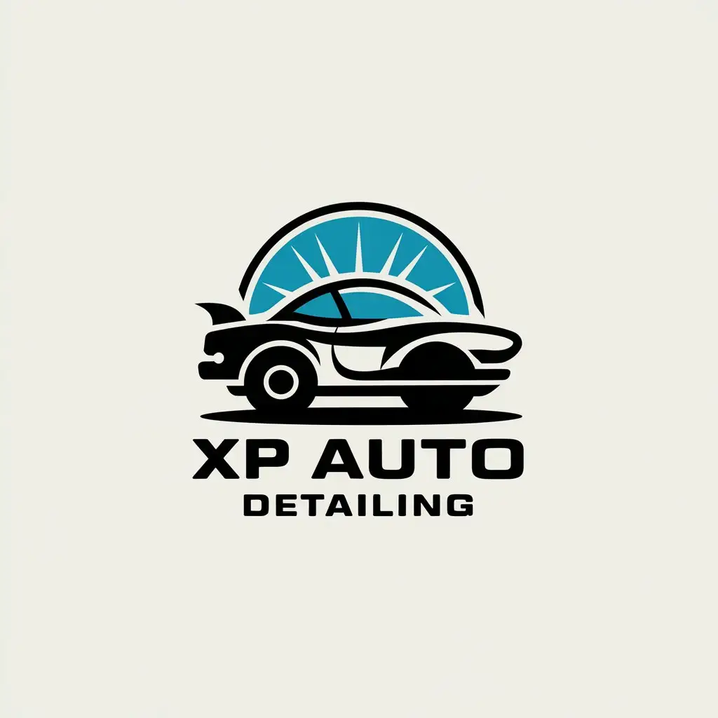 LOGO Design for XP AUTO DETAILING Modern Car Symbol with Clear Background for Automotive Industry