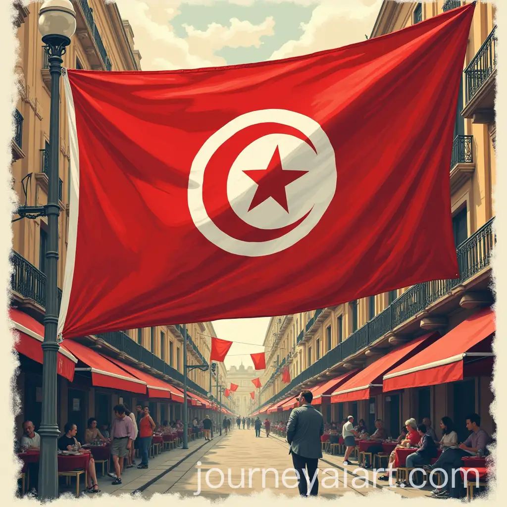 Tunisian-Street-Art-Poster-Featuring-National-Flag-and-Cultural-Identity