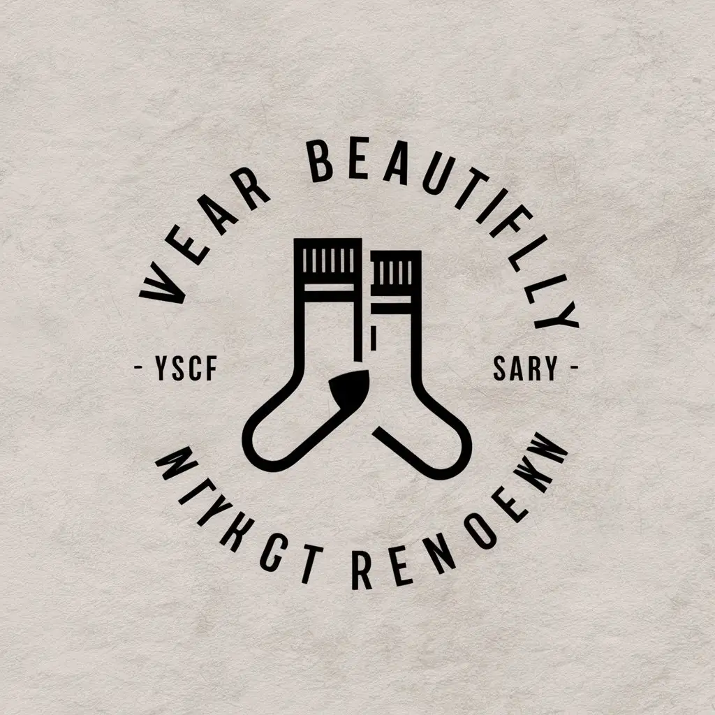 a vector logo design,with the text "Wear Beautifully", main symbol:socks,complex,be used in Clothes industry,clear background