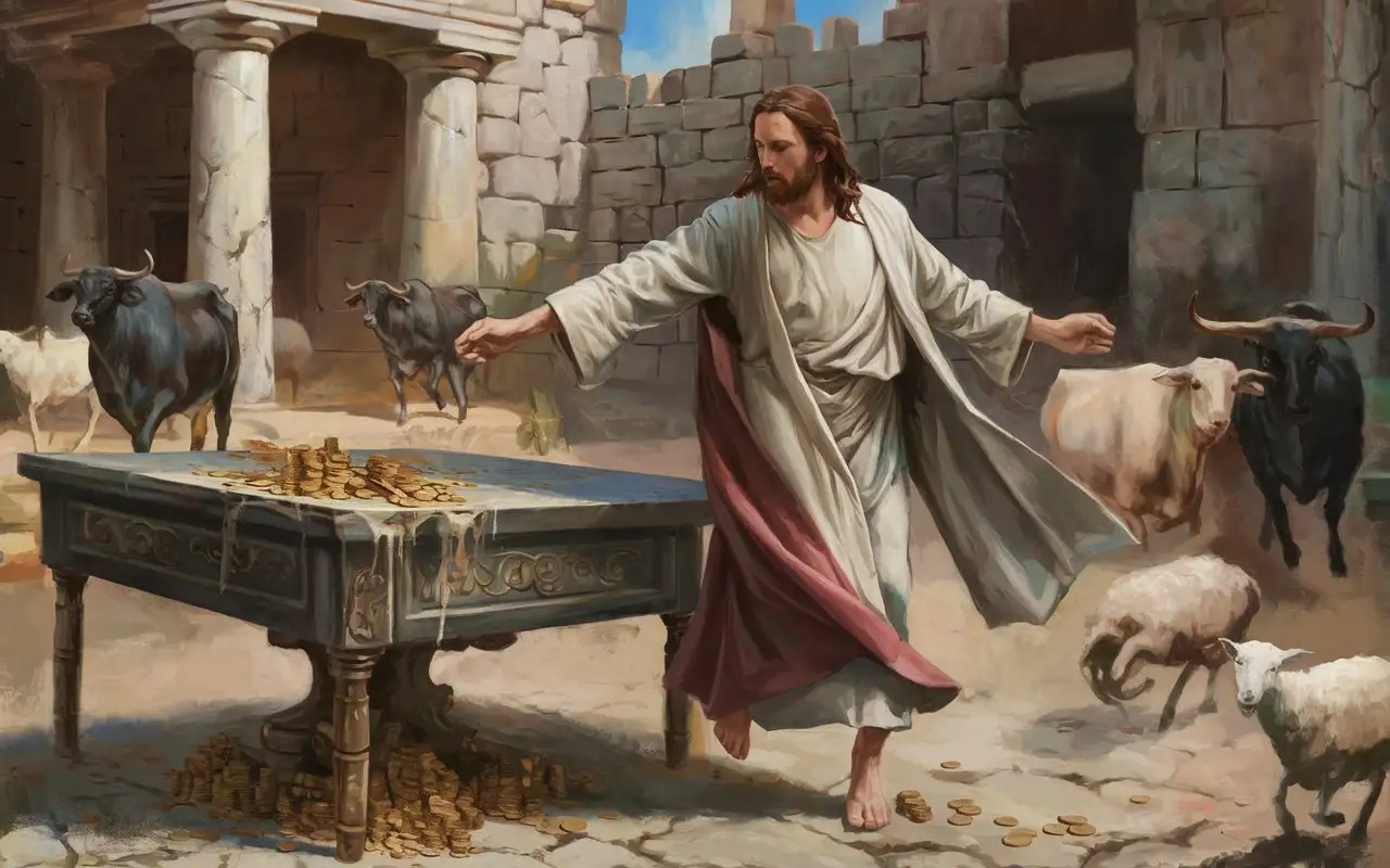 LORD JESUS CHRIST overturned the tables in the temple, oxen and sheep were driven out and they ran everywhere, LORD JESUS CHRIST was unstoppable and no one deter,