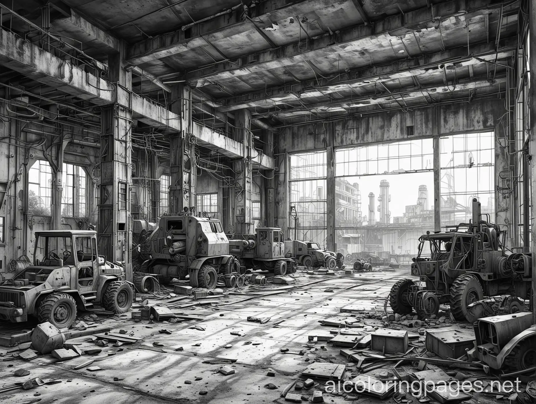 Post-Apocalyptic-Ruined-Abandoned-Factory-Interior-Coloring-Page