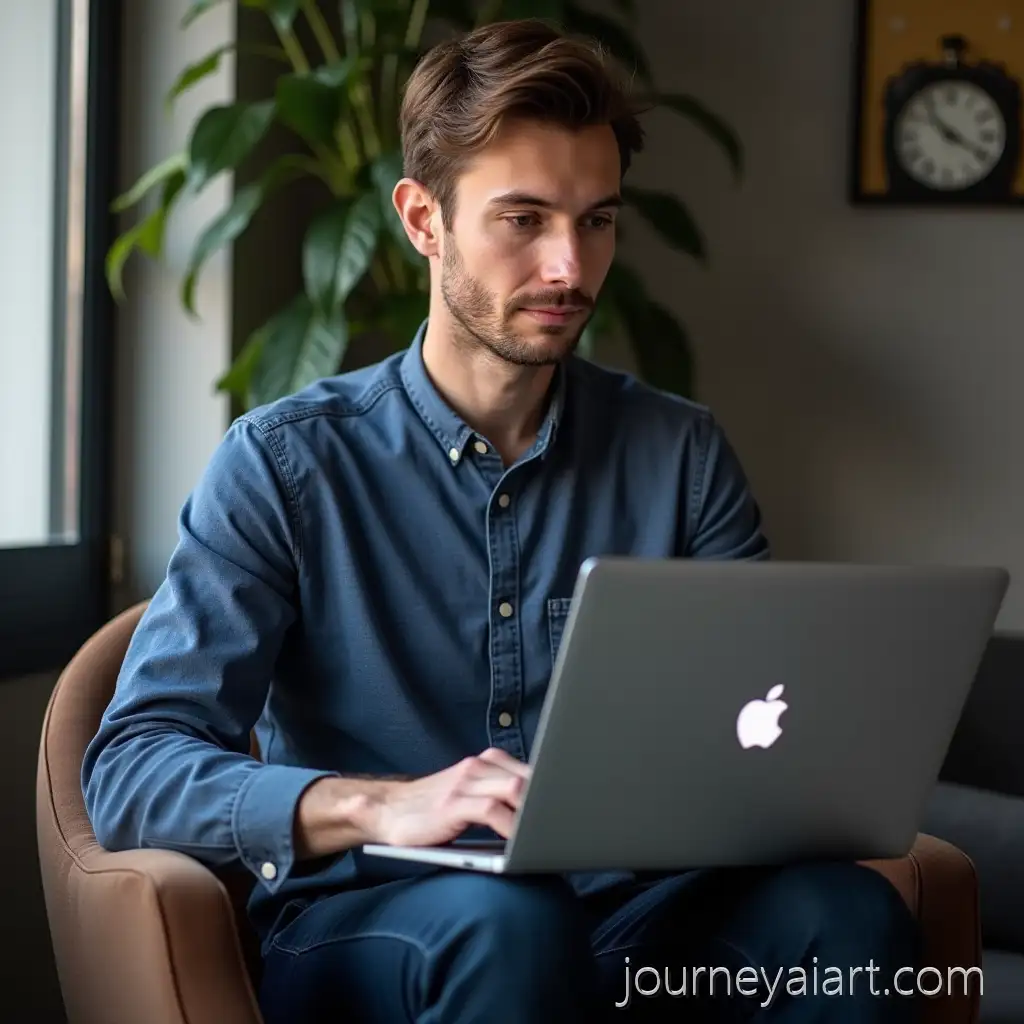 Man-Using-Laptop-While-Browsing-Facebook-at-Home