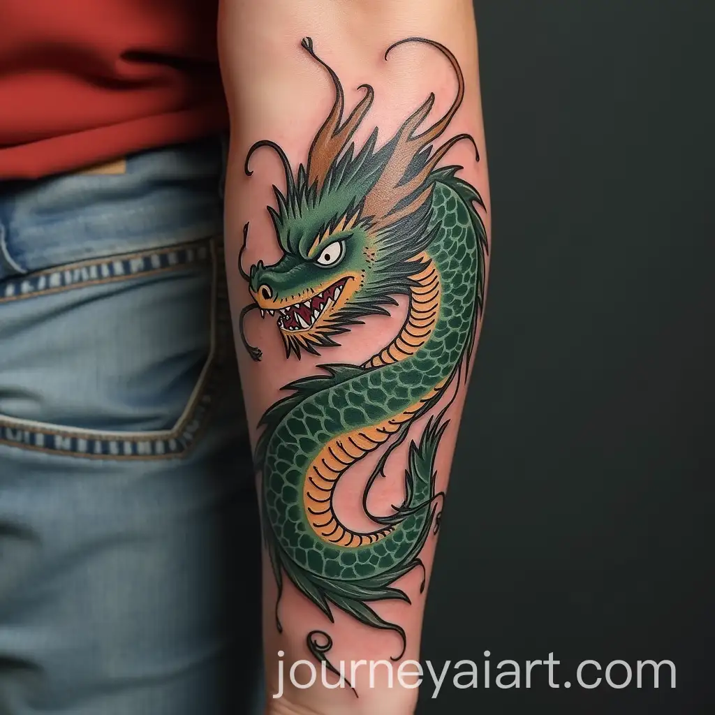 Realistic-Tattoo-ofAI-Art-Prompt-Expansion-Dragon-Haku-from-Spirited-Away-on-Forearm