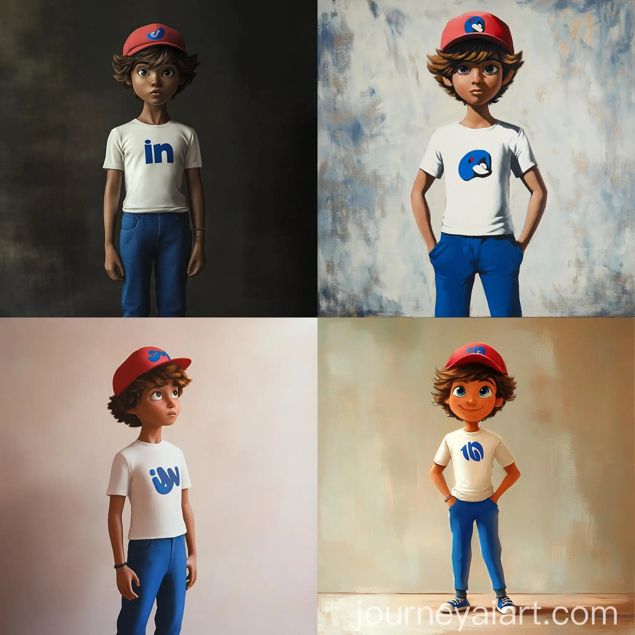 Young-Boy-Wearing-Red-Cap-and-Blue-Pants-in-Artistic-Style