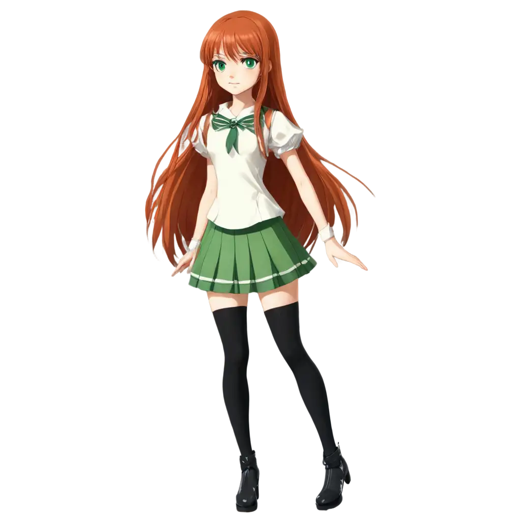 Anime-Girl-PNG-with-Ginger-Long-Hair-Green-Eyes-Alt-Style-HighQuality-Image-for-Digital-Use