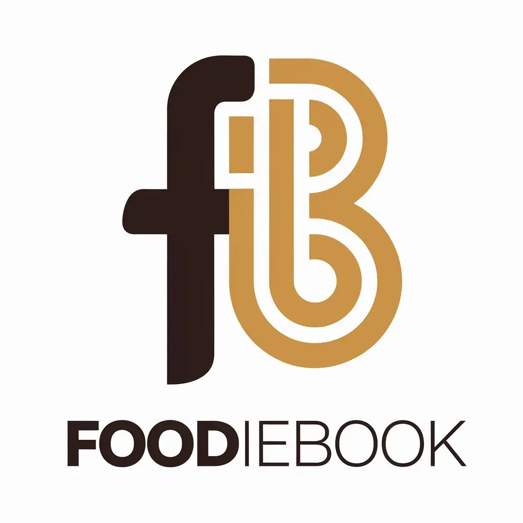 LOGO Design for FoodieBook Vector Logo with FB Symbol for Restaurant Industry