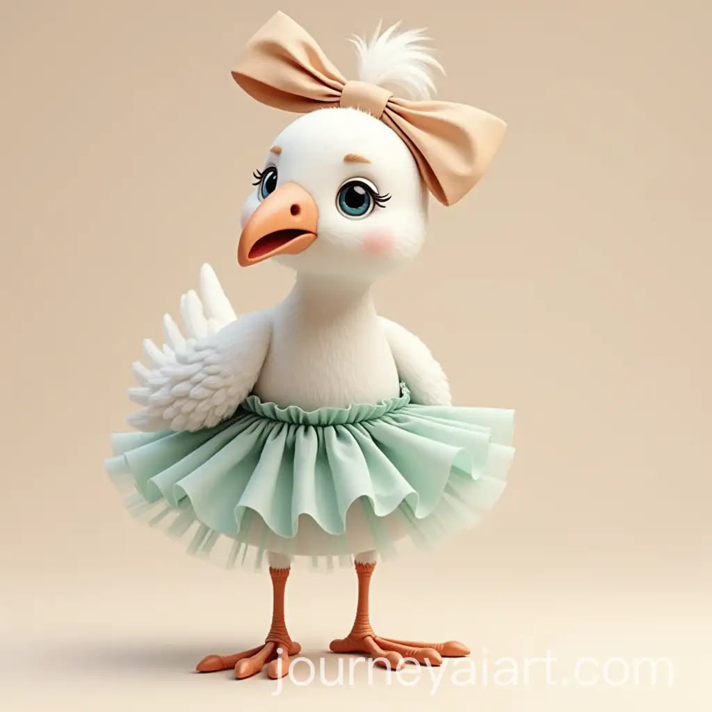 Maltese-Pigeon-in-Bow-and-Ballerina-Skirt-with-Two-Legs