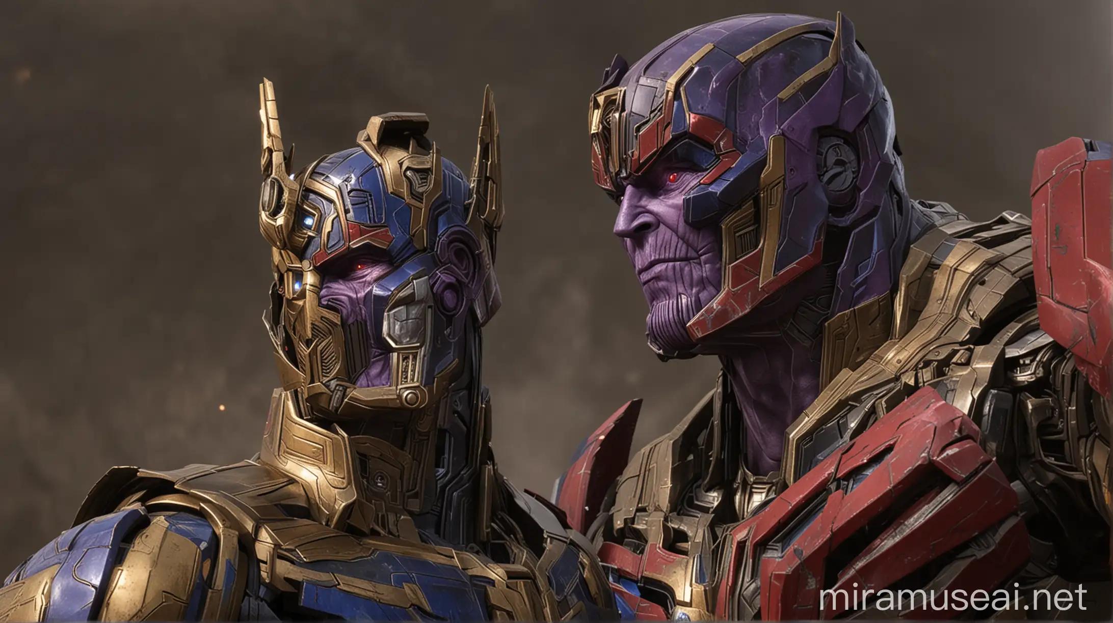 Optimus Prime Holding Thanos Head