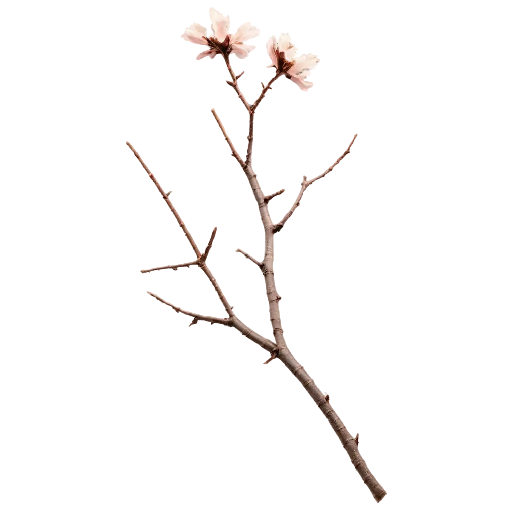 HighQuality-PNG-of-aPNG-Image-Usage-Scenarios-Crooked-Sakura-Branch-with-Flowers-and-Gray-Tones