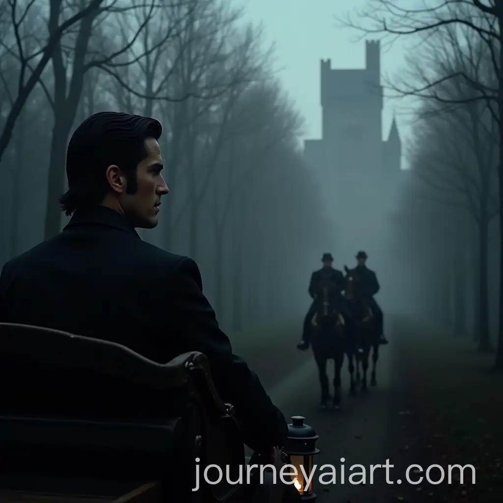 Keanu-Reeves-as-Jonathan-Harker-in-a-HorseDrawn-Carriage-Through-a-Foggy-Transylvanian-Forest