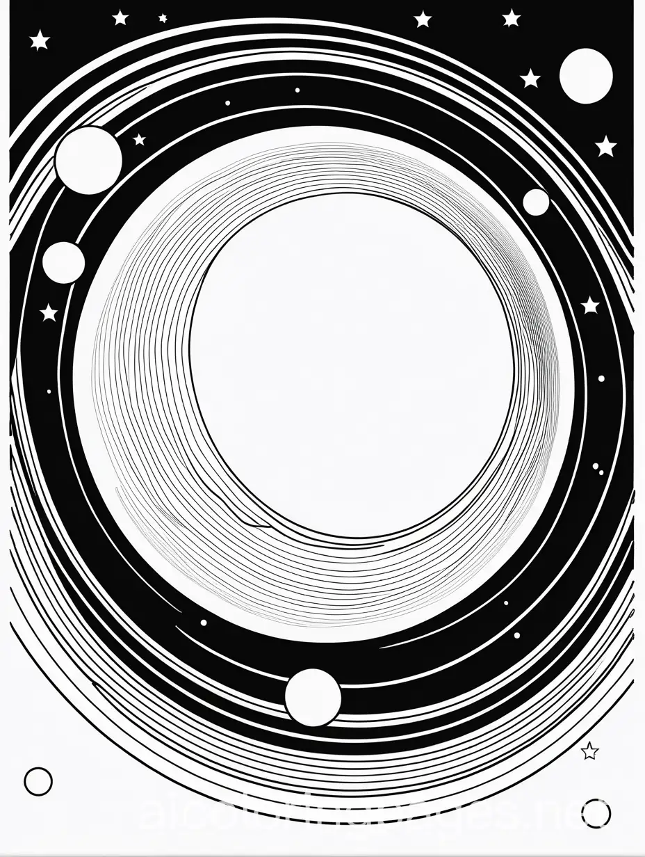 Planet-with-Rings-and-Moons-Coloring-Page