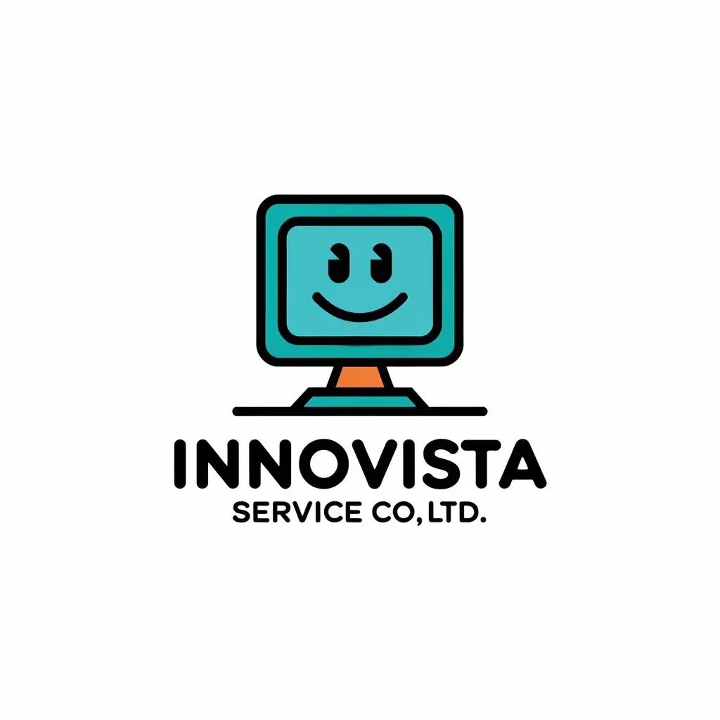 LOGO Design For Innovista Service CoLtd Computer Smile Symbol in Internet Industry