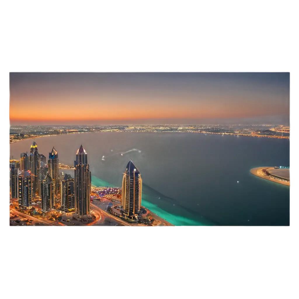 Exquisite-PNG-Image-Stunning-Dubai-Hotel-with-Sunset-Background-Capturing-the-Beauty-of-Dubais-Skyline