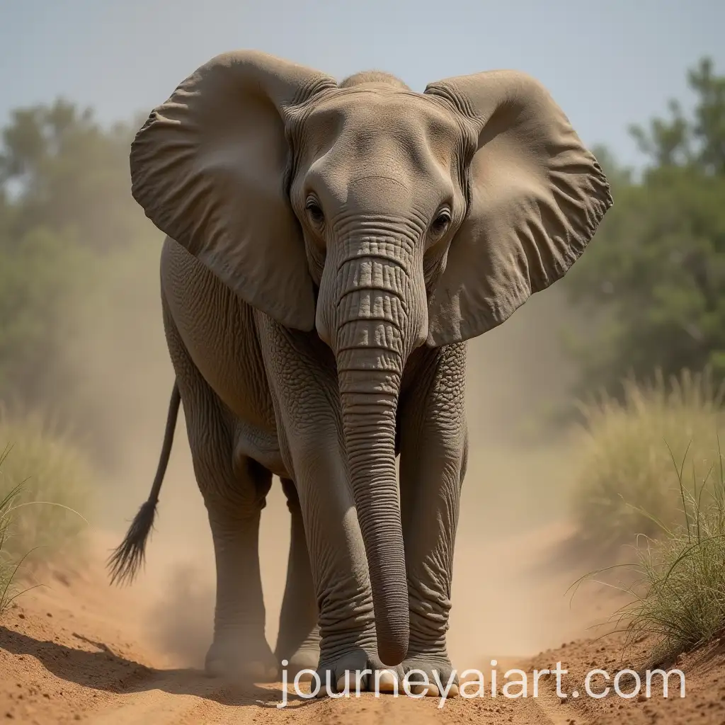 Horse-and-Elephant-Running-Together-in-a-Dynamic-Scene