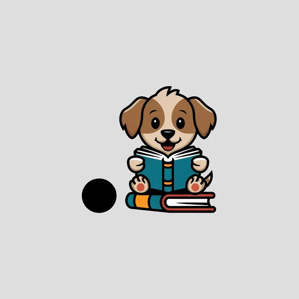 LOGO-Design-for-Literati-Book-Puppy-with-a-Simple-and-Elegant-Style