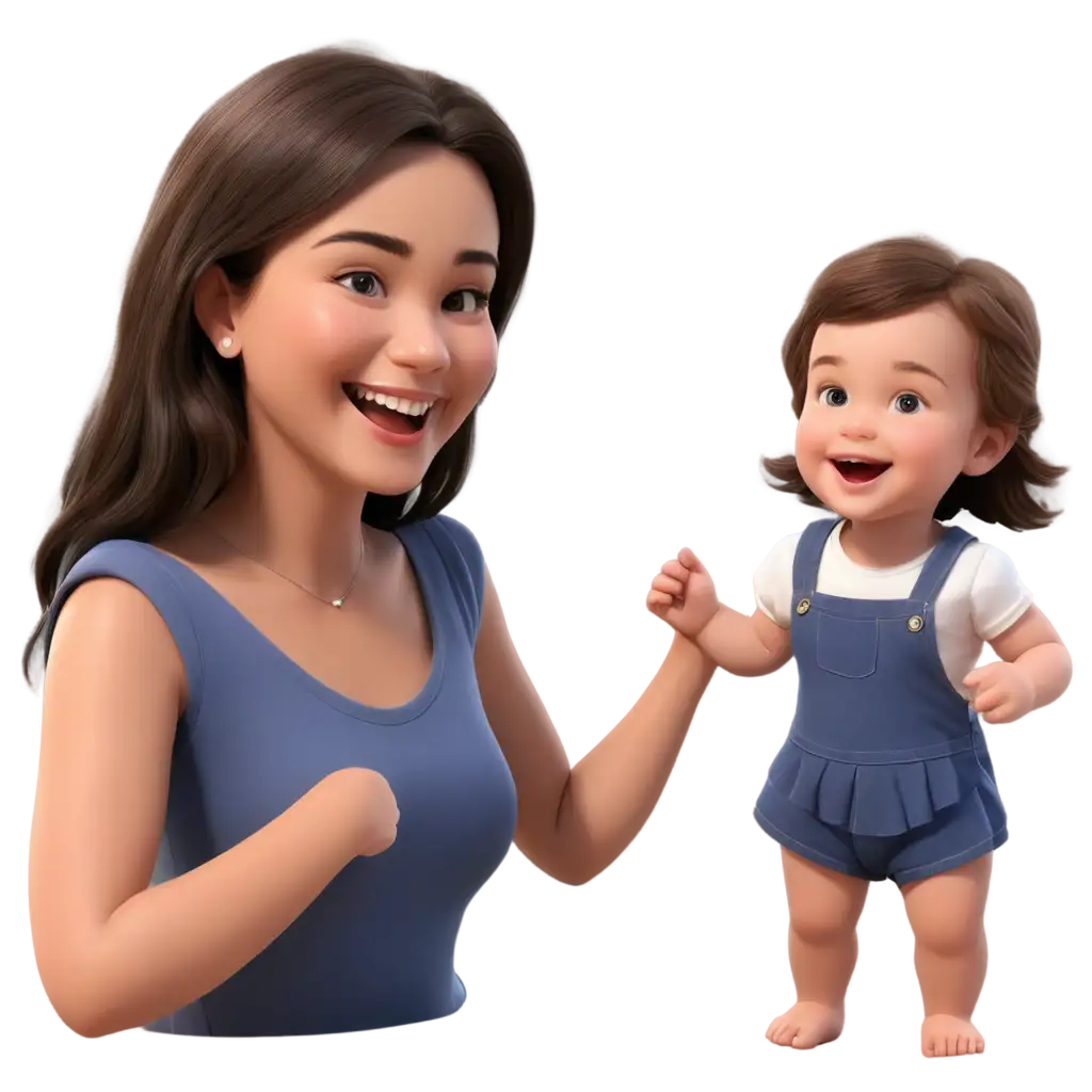 3D-Cute-Baby-Girl-Laughing-with-Mom-PNG-HighQuality-Transparent-Image-for-Various-Applications