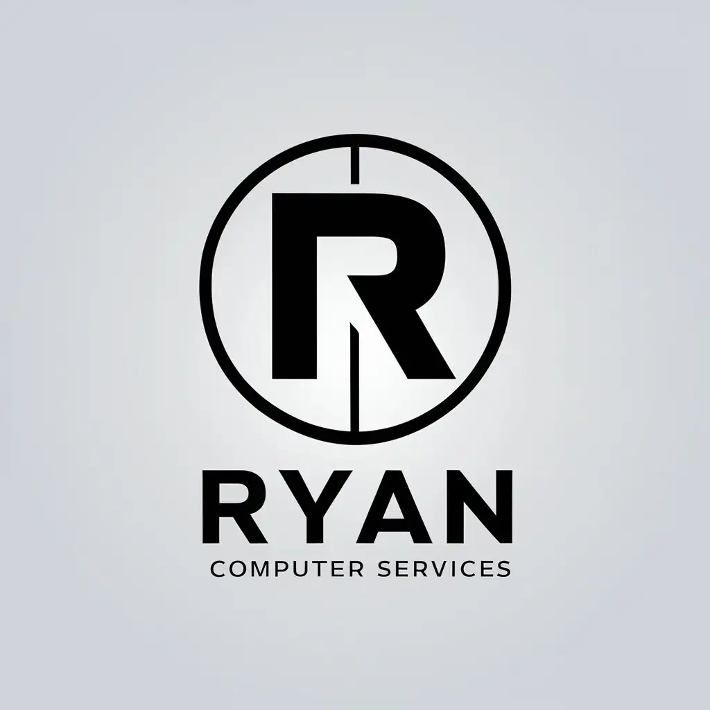 a vector logo design,with the text "Computer Services", main symbol:Ryan,Minimalistic,be used in Technology industry,clear background