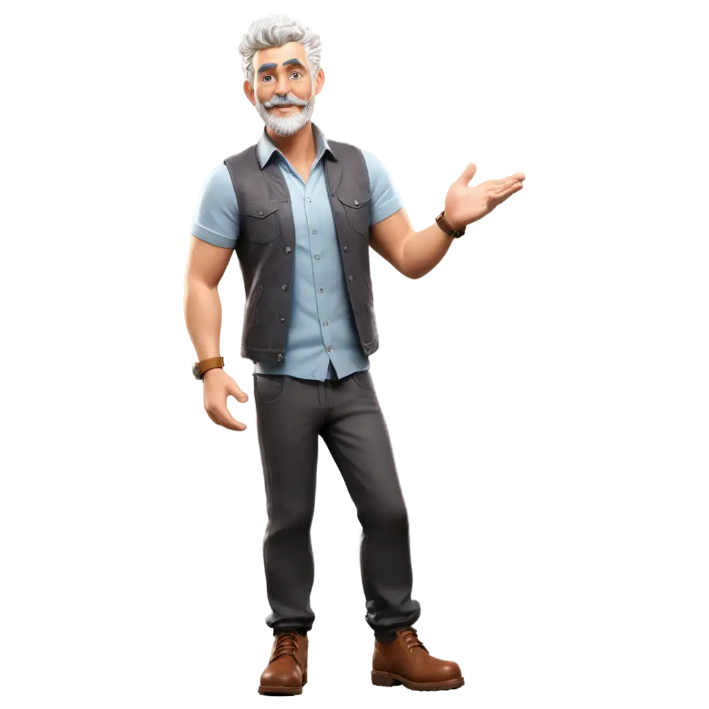 Create-PNG-Image-40YearOld-Man-with-White-Hair-and-Beard-in-Rock-Style-Clothes