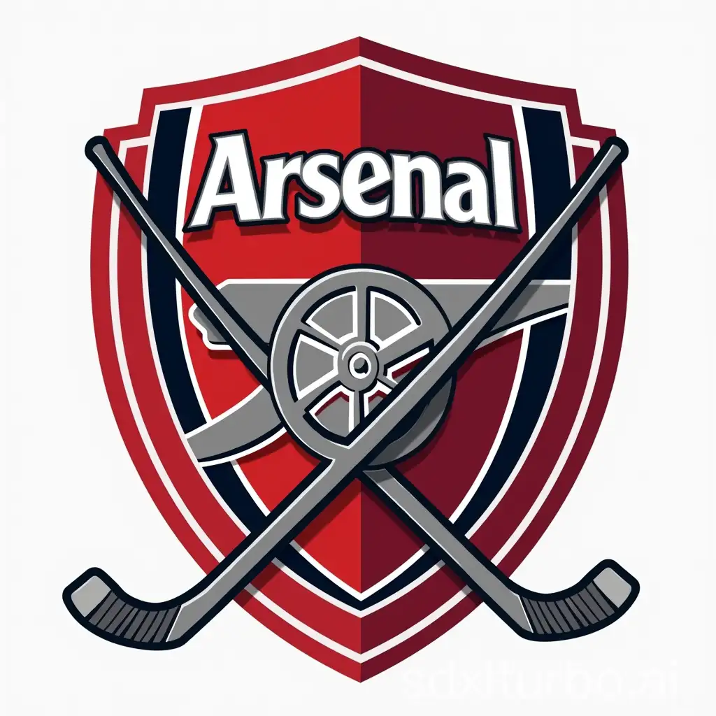 Logo for Fantasy Hockey team based off the football team called Arsenal nicknamed the Gunners