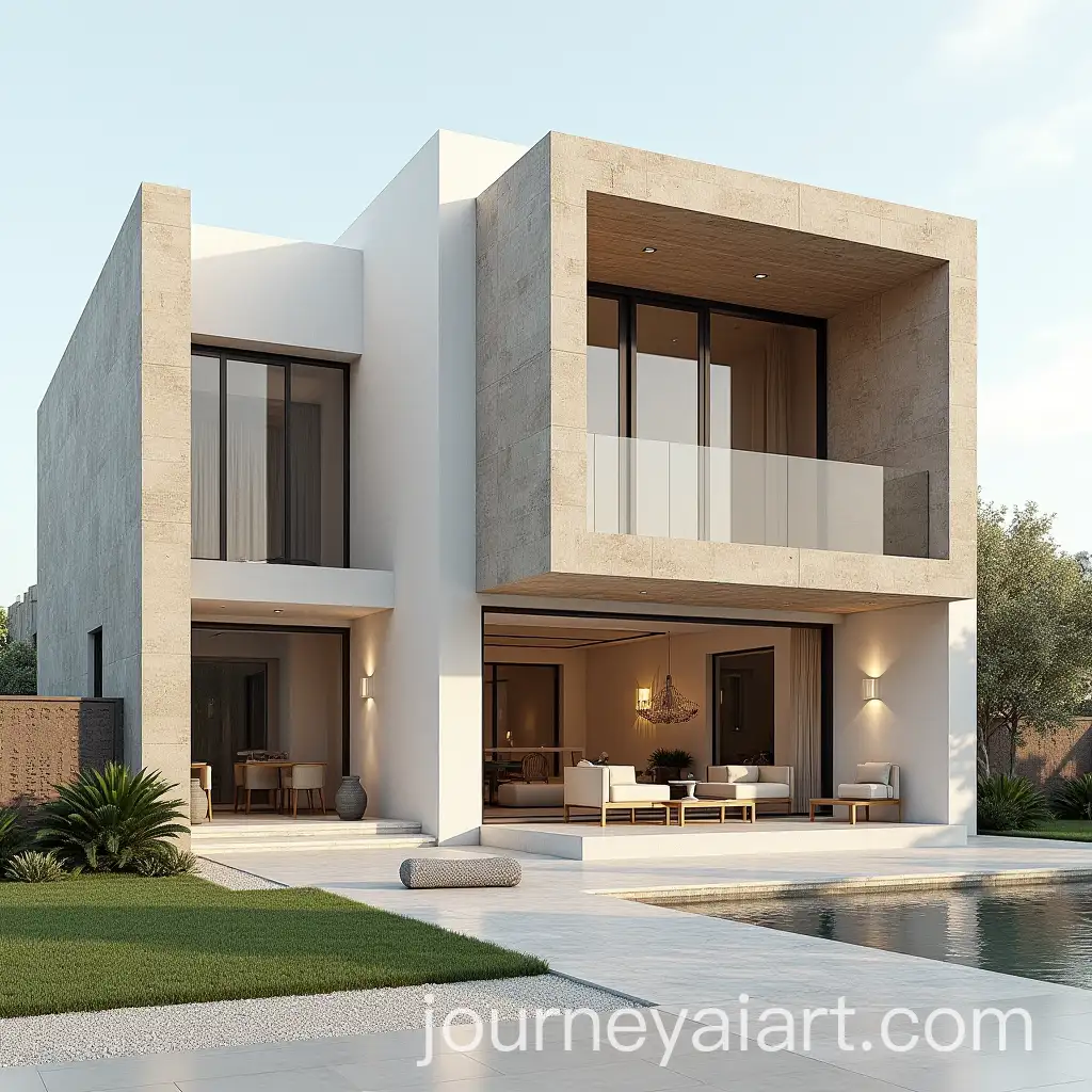 Modern-Architecture-with-Coral-Elements-Greek-Columns-and-Abundant-Windows