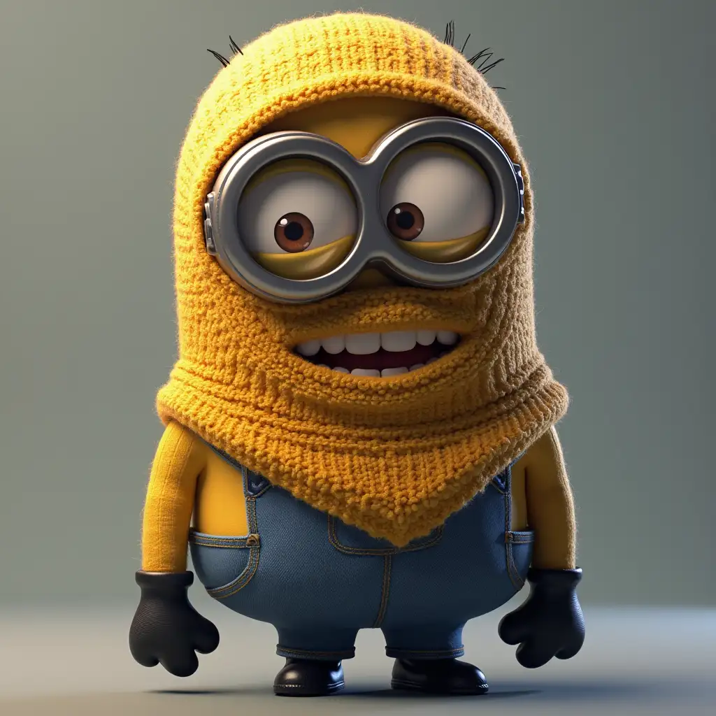 Minion in a yeat balaclava in 2D