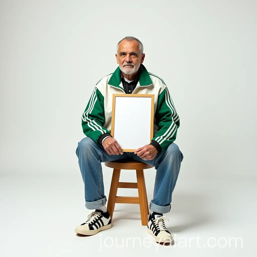Elderly-Maghrebi-Man-in-Adidas-Jacket-and-Levis-Jeans-in-Fashion-Photography-Studio
