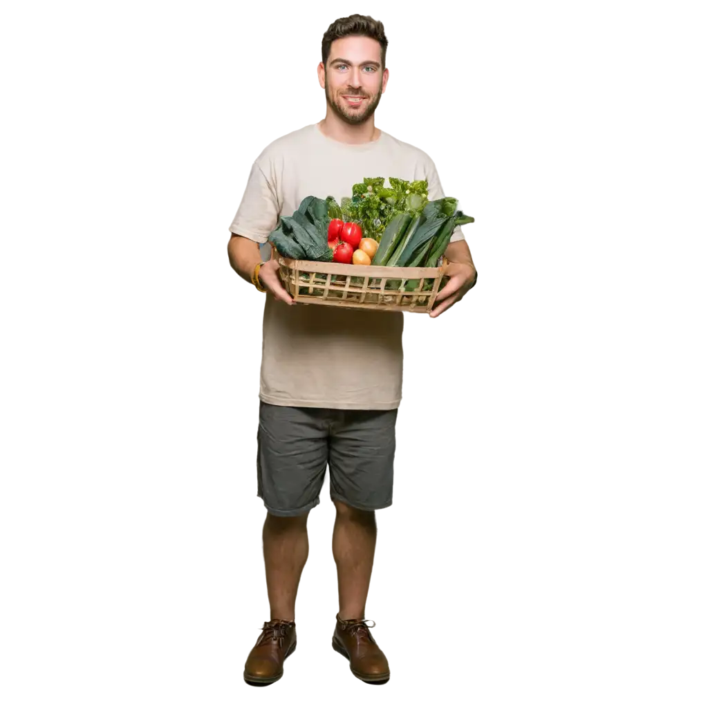 Farmer-Holding-Fresh-Vegetables-PNG-Image-High-Quality-for-Versatile-Use