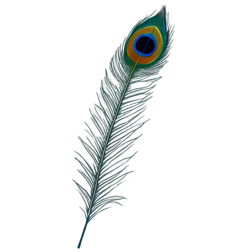 Minimal-Peacock-Feather-PNG-Image-Graceful-Simplicity-in-Digital-Art