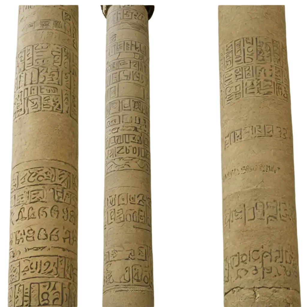 Pharaohs-Palace-Columns-Engraved-with-Ancient-Egyptian-Texts-PNG-Image