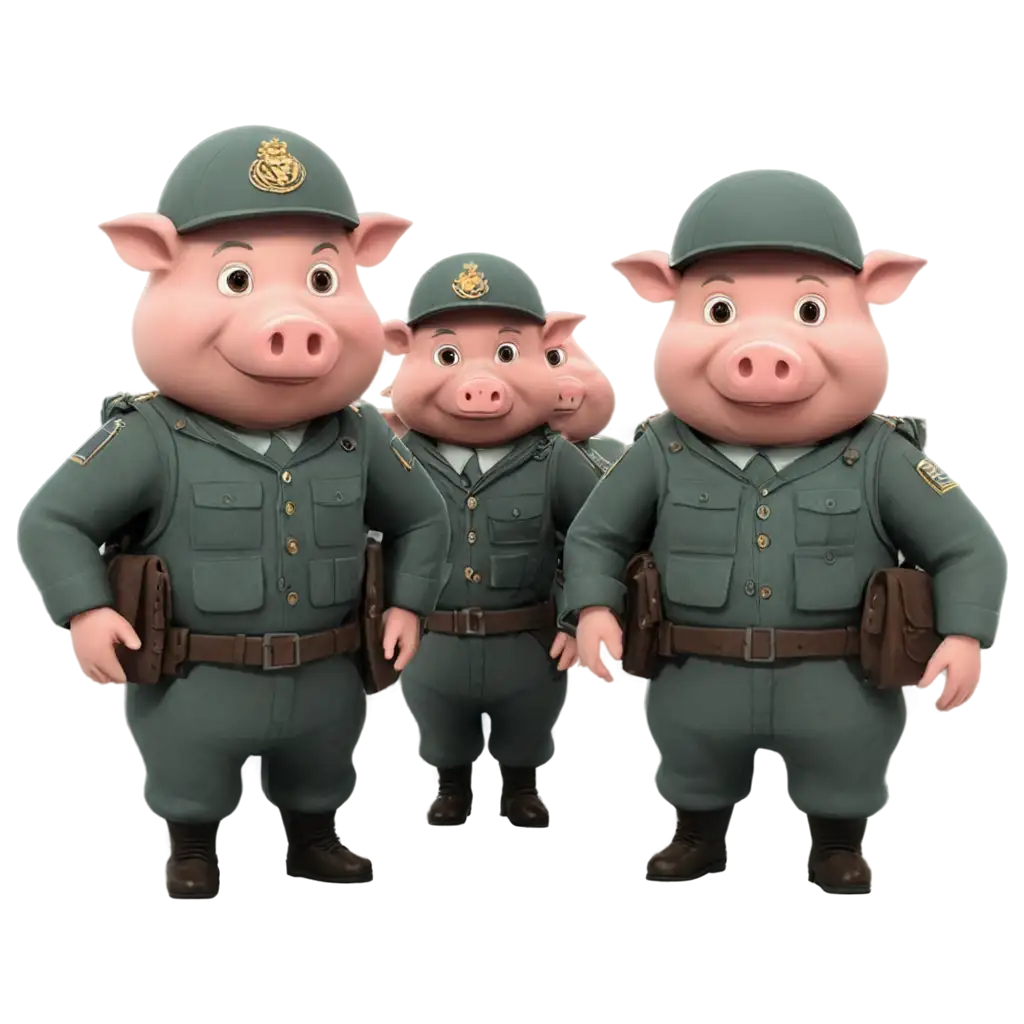 Army-Squad-with-Pig-Heads-PNG-Image-Unique-Military-Creature-Design