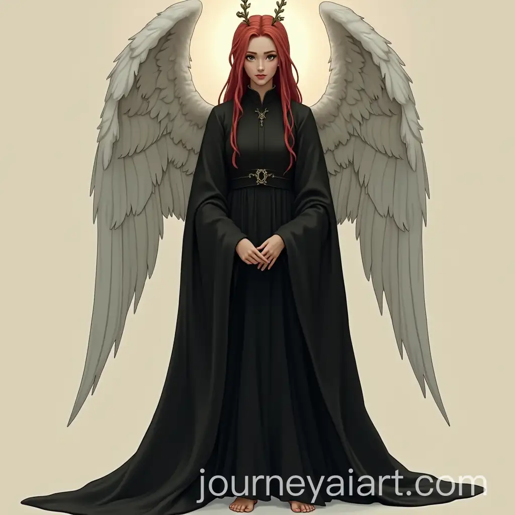 Angel-in-Black-Robes-with-Red-Hairpins-and-Wings