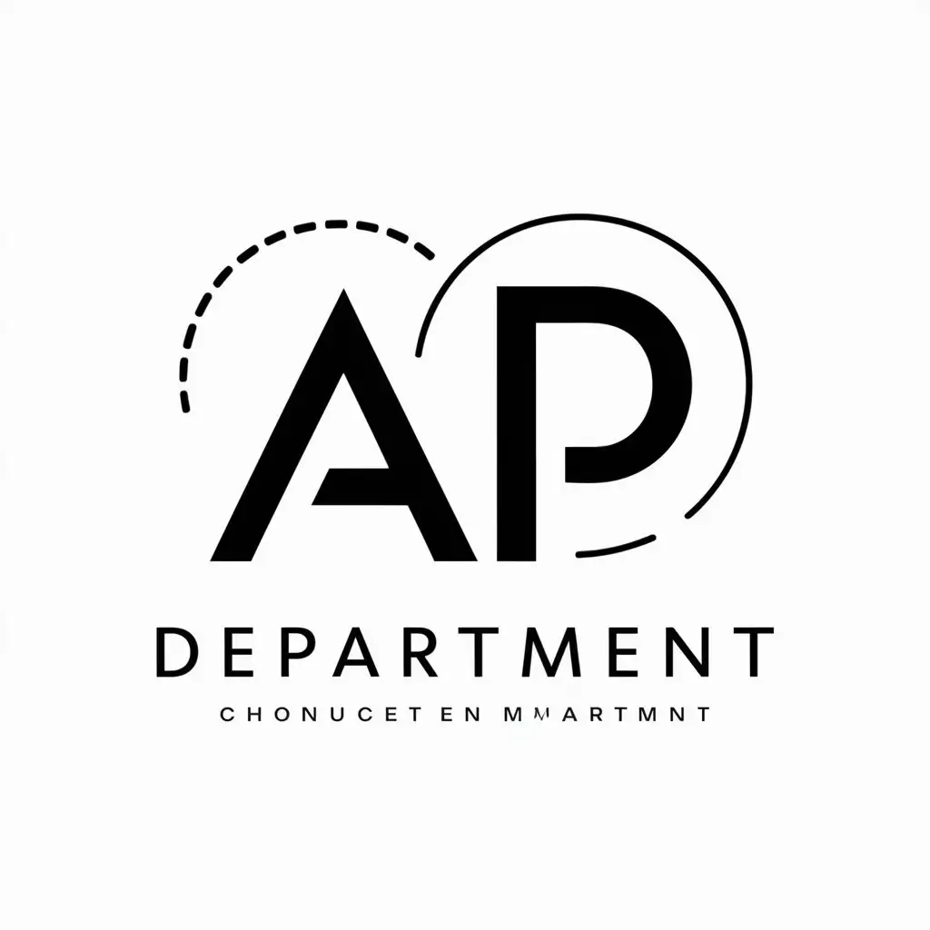 a vector logo design,with the text "AP department", main symbol:AP department,Minimalistic,be used in Education industry,clear background