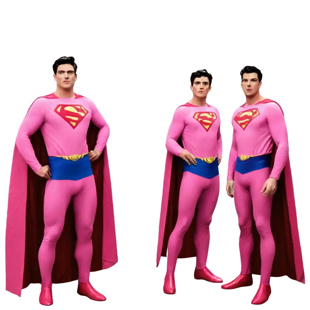 supermen in pink clothes