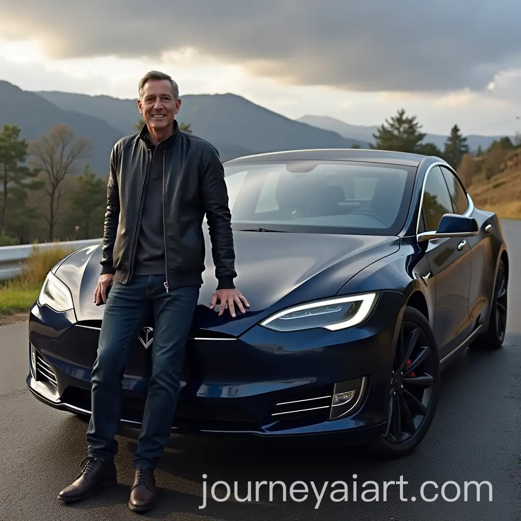 Donald-Trump-Driving-a-Tesla-Electric-Car