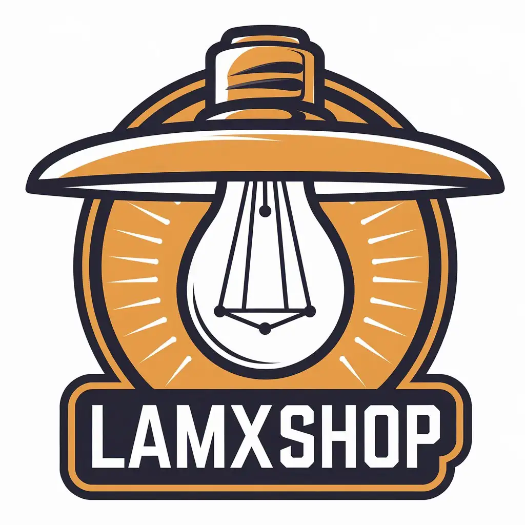 a vector logo design,with the text "lamx.shop", main symbol:lamp,Moderate,be used in lightning industry,clear background