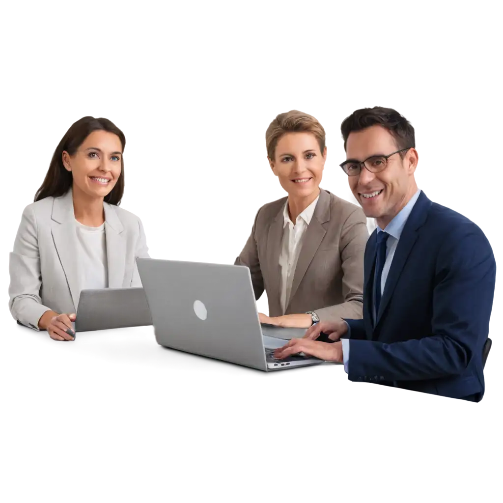 Corporate-Professionals-at-a-Conference-Table-with-Laptops-HighQuality-PNG-Image-for-Business-Presentations