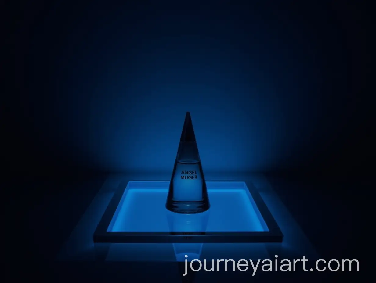 Angel-Mugler-Perfume-Bottle-Illuminated-by-Blue-LED-Light-in-Dark-Setting