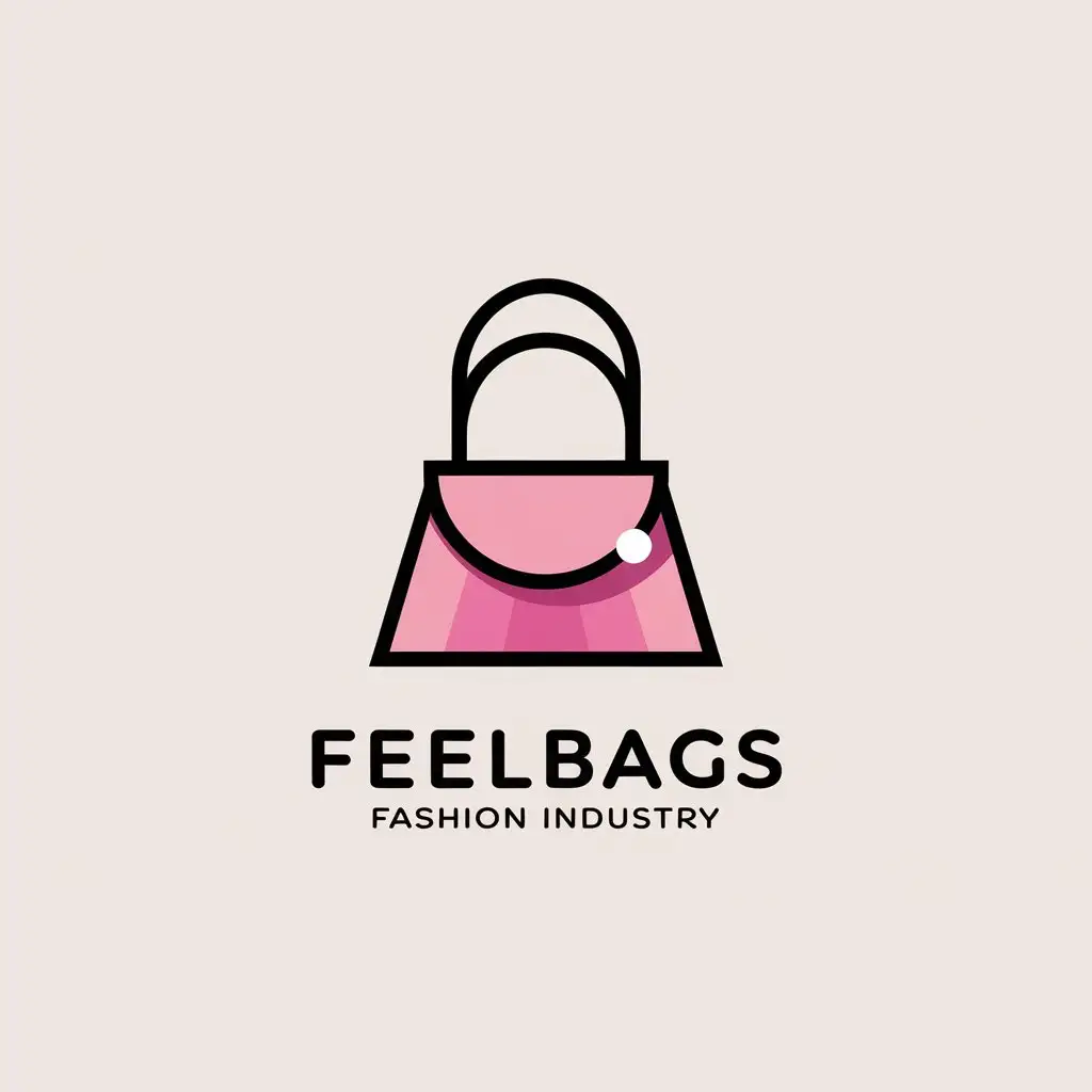 a vector logo design,with the text "Feelbags", main symbol:Female bag,Minimalistic,be used in Fashion industry,clear background