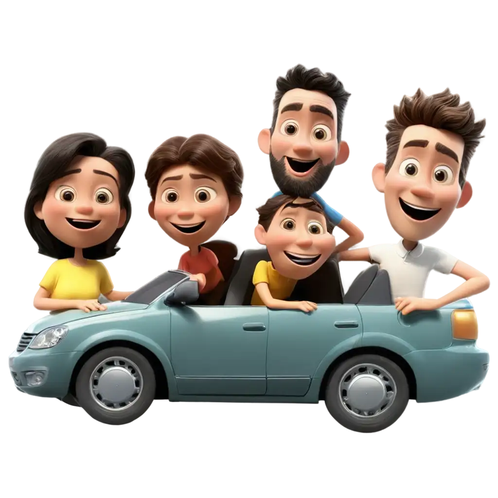 Funny-People-Riding-a-Car-Animation-PNG-Hilarious-Animated-Scene
