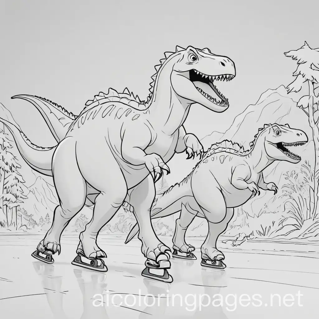 Dinosaurs-Ice-Skating-Coloring-Page-for-Kids