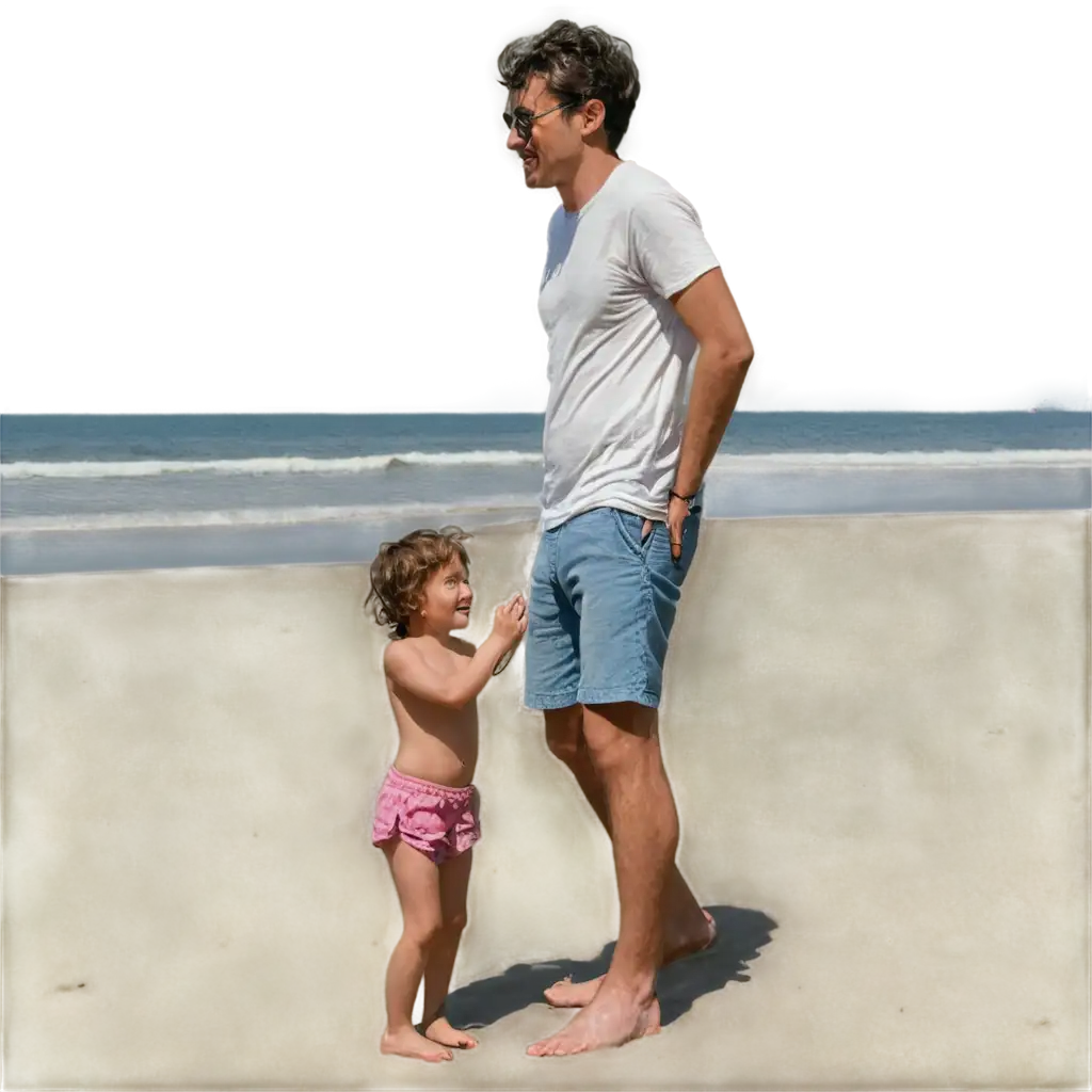 HighQuality-PNG-Image-of-Father-with-Child-at-the-Beach-Enhance-Your-Content-with-Stunning-Visuals