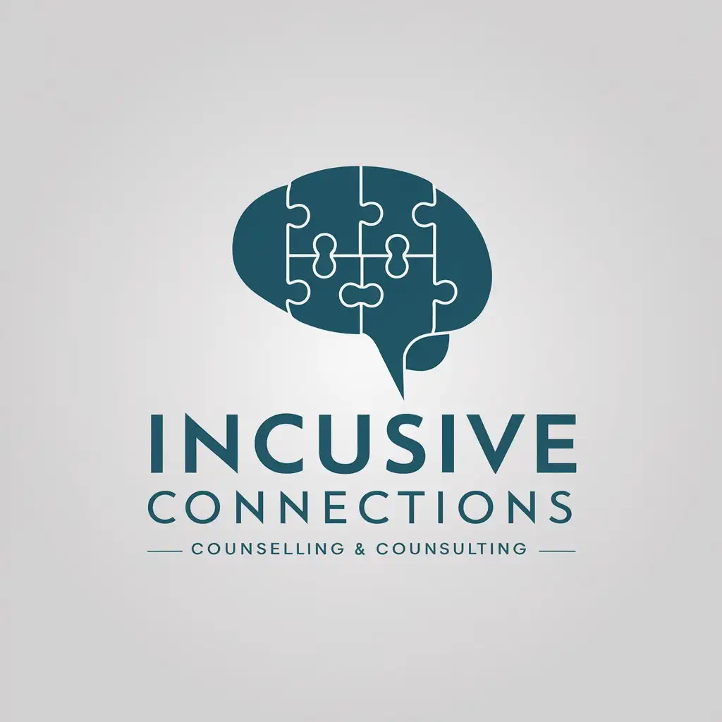 LOGO Design for Inclusive Connections Counselling Consulting Puzzle Brain Psychology Theme