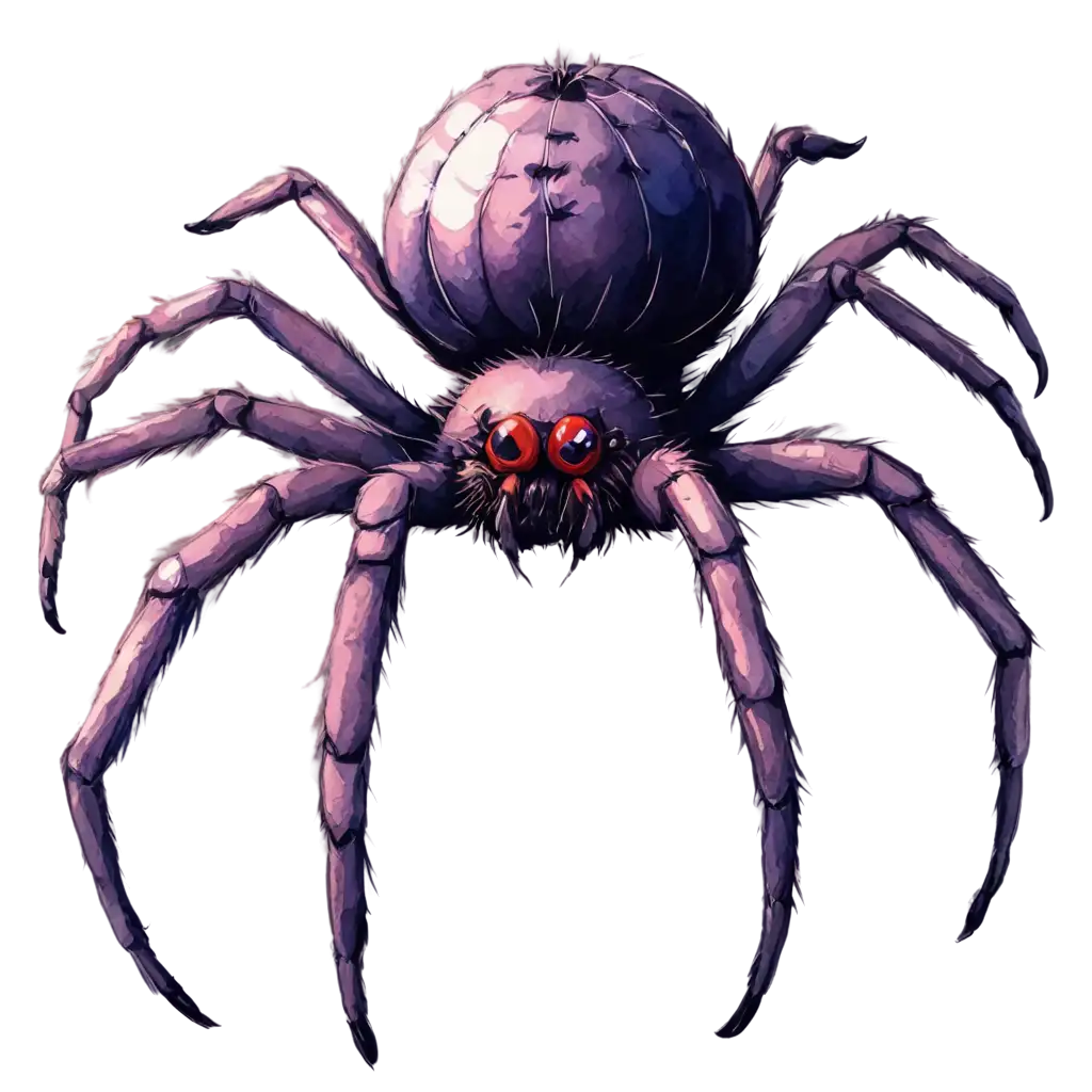 Creepy-Spider-Walking-on-Wall-in-Watercolor-Style-PNG-Image