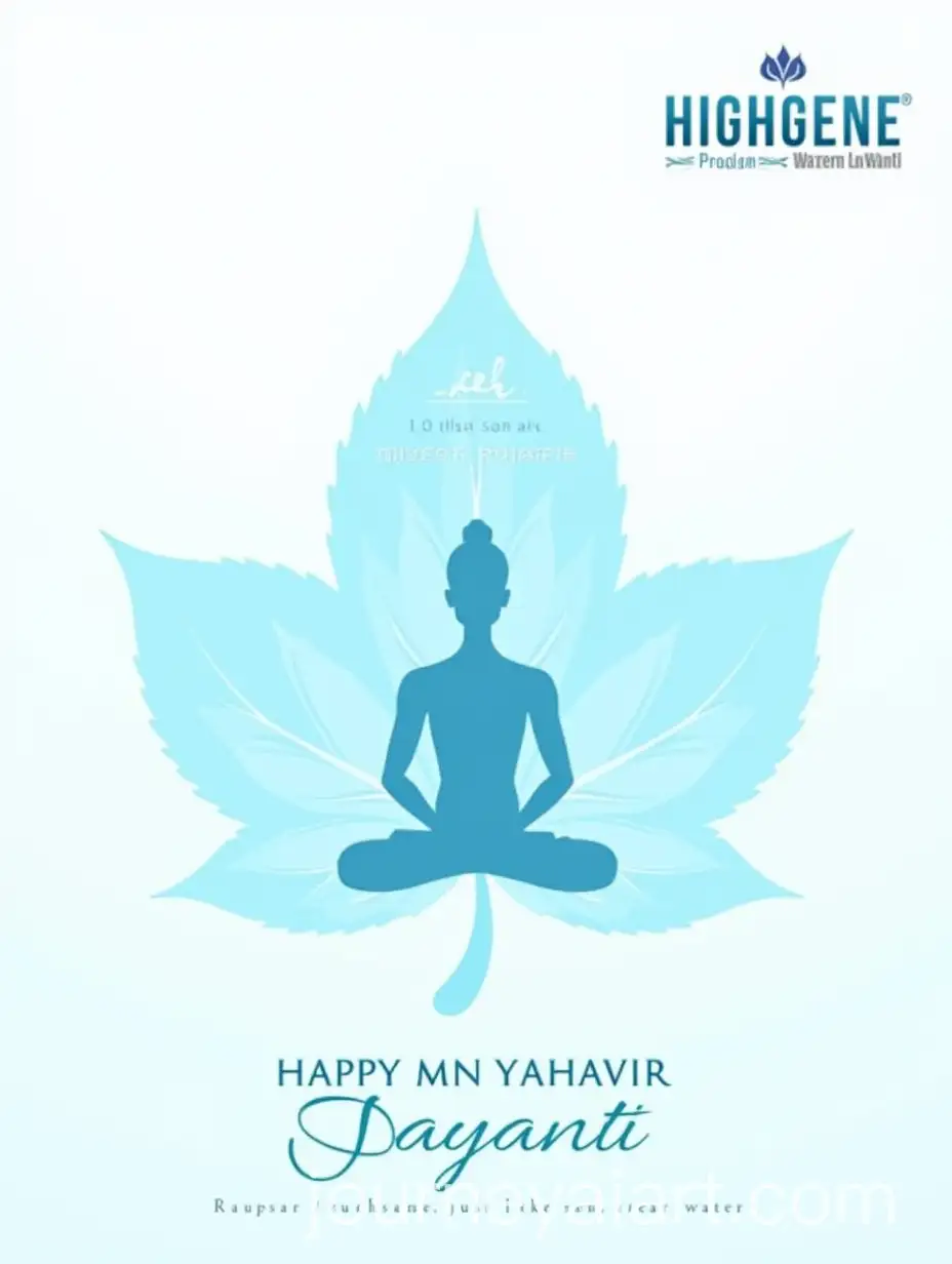 Mahavir-Jayanti-Celebration-with-Blue-Water-Splash-and-Meditative-Pose